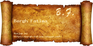 Bergh Fatima névjegykártya